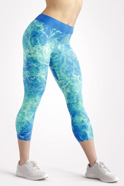 blue flames 3 4 leggings front by utopy