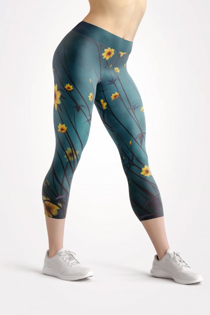 yellow aster front 3 4 leggings by utopy