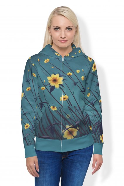 yellow aster mikina na zip front by utopy