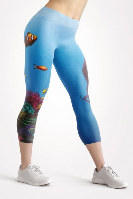 coral world front 3 4 leggings by utopy